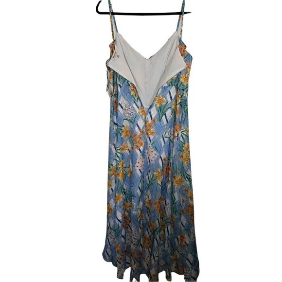 Kensie Printed Ruffled Lined Sleeveless Maxi Hi-Low Dress - Picture 5 of 13